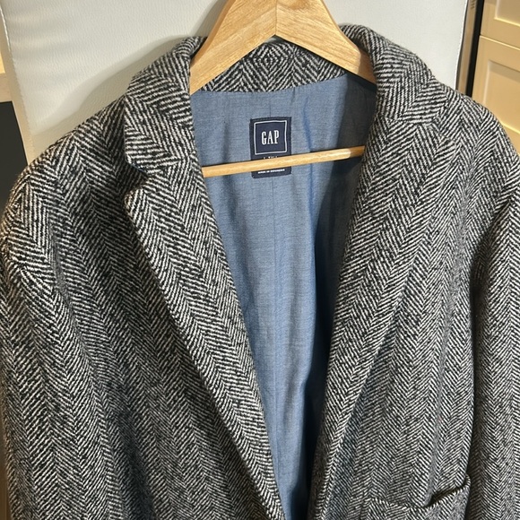Gap Wool Blend Herringbone Sport Coat Blazer Single Button Men’s Size L Tall - Picture 16 of 16